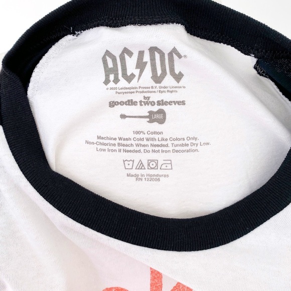 NWOT AC/DC Men's 3/4 Raglan Band Graphic Tee - Picture 6 of 6